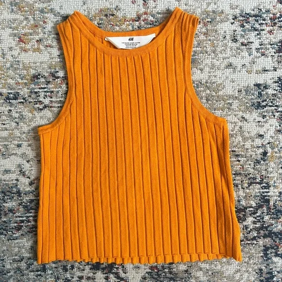 H&M Girls Striped and Solid Tank Tops - Multicolor and Orange - Picture 6 of 8